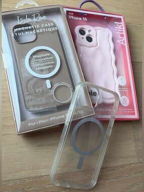 Pink Ripple iPhone 15 Case and Otterbox case